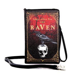 The Raven Vintage Book Purse Clutch Bag - Wristlet - Edgar Allan Poe Gifts